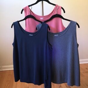 Lands’ End LOT of 3 Women’s 100% Cotton Sleeveless Tanks, Size XL Tall